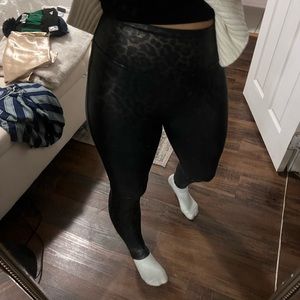 SPANX cheetah faux leather leggings